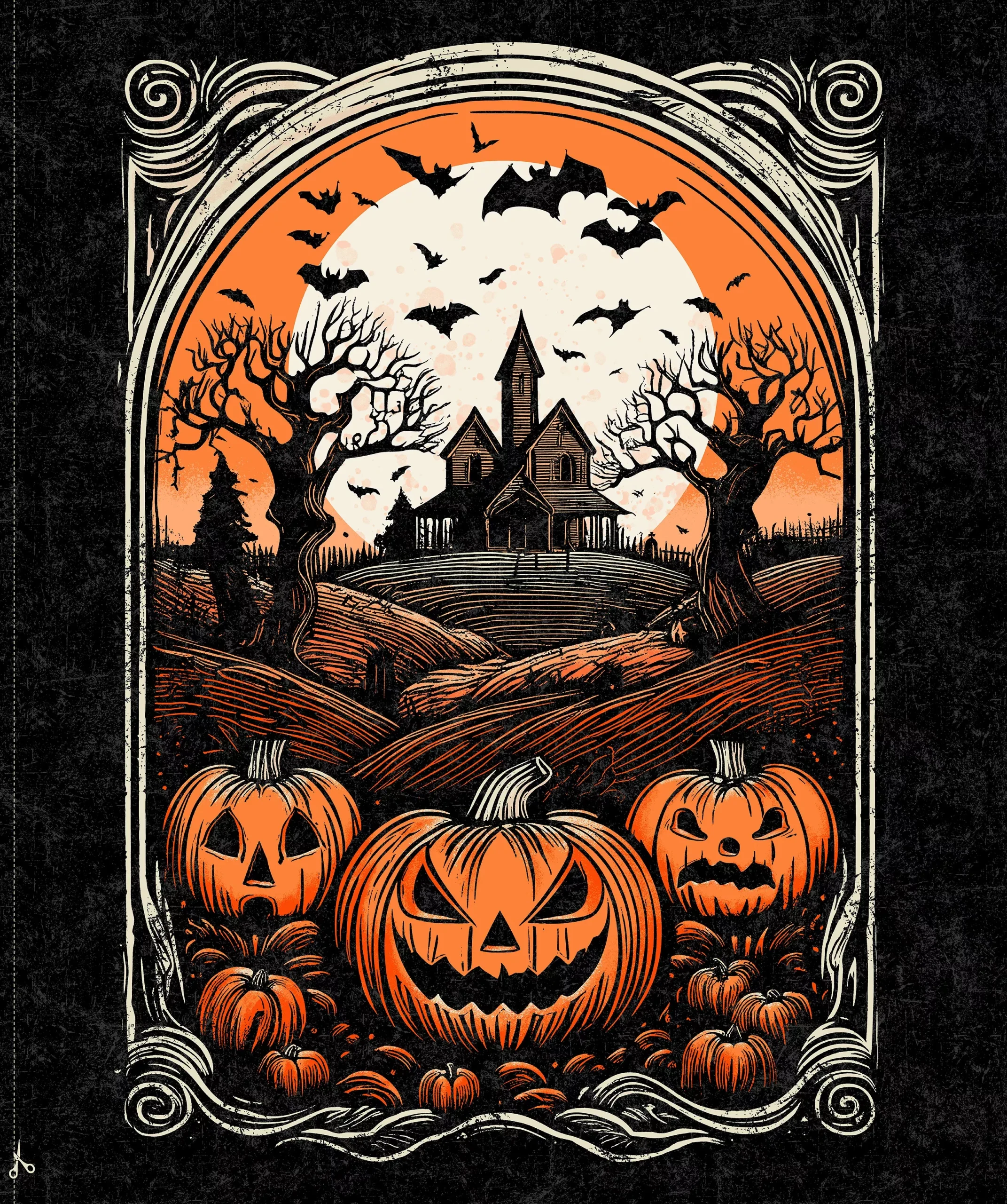 10708-99 Haunted Hollow HALLOWEEN Panel BY Patrick Lose for Northcott