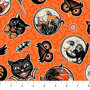 10714-59 Haunted Hollow EPHEMERA By Patrick Lose for Northcott Fabrics