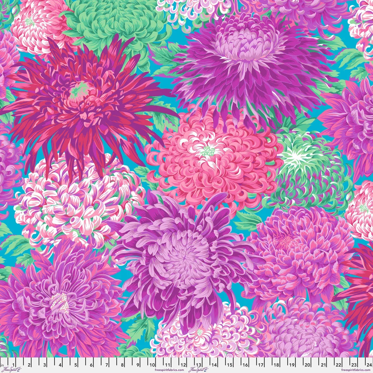 108" Japanese Chrysanthemum - MagentaKaffe Fassett - Wide Cotton Backing Fabric