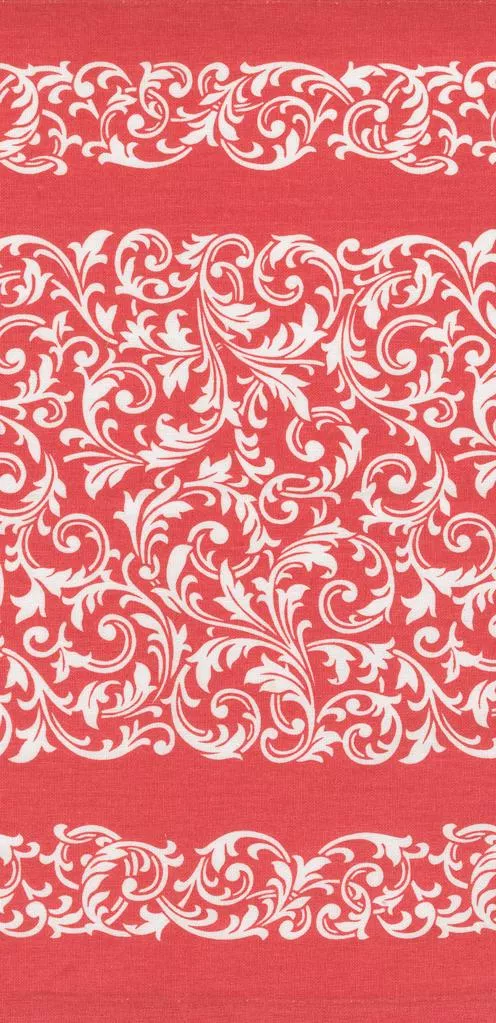 16" Rosie Scrolls Red Toweling 920-324