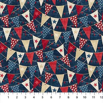 28733-49 American Heartland Bunting Navy Northcott Fabrics Sold By the