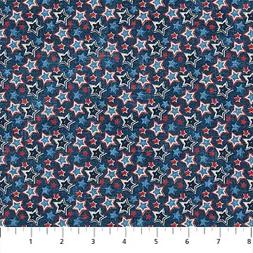 28735-49 American Heartland Navy Multi Texture Northcott Fabrics Sold