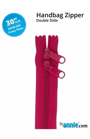 30" Handbag Zipper Double Slide Crazy Plum