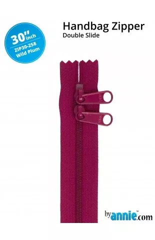 30" Handbag Zipper Double Slide Wild Plum