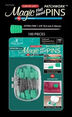 .4mm Extra Fine Patchwork Flathead Magic Pins 100 ct