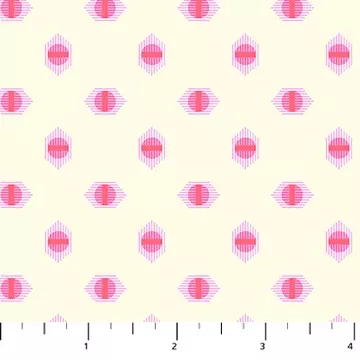 91092-21 Full Bloom Coral Dot Heather Bailey Figo Sold By the Half Yar
