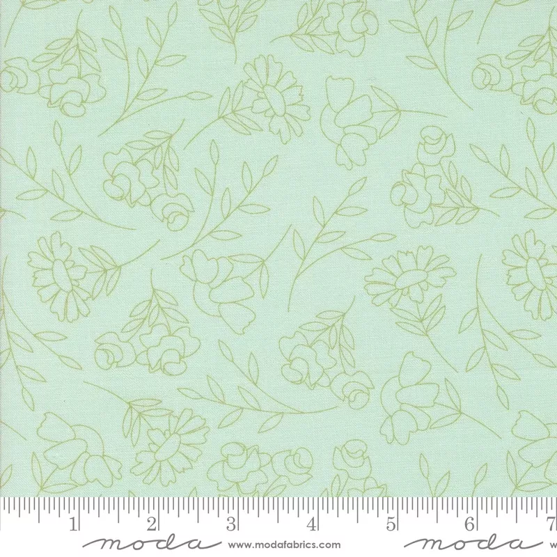 Abloom Robins Egg Spring Sketch Yardage by Corey Yoder for Moda Fabrics