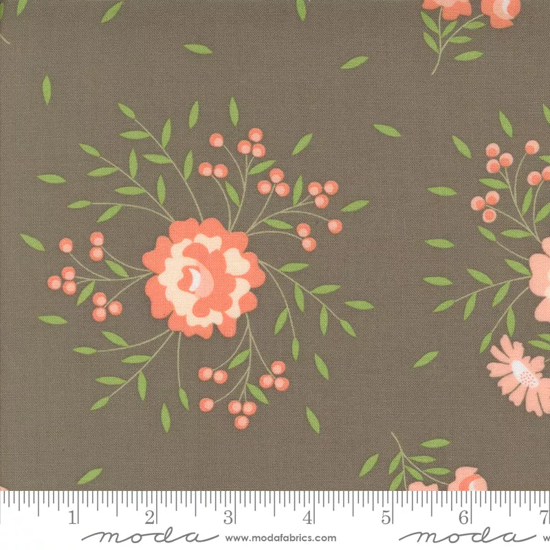 Abloom Slate Springtime Rose Yardage by Corey Yoder for Moda Fabrics