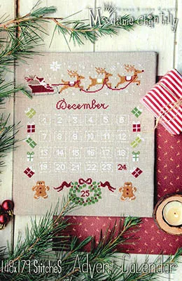 Advent Calendar Cross Stitch by Madame Chantilly Paper Pattern
