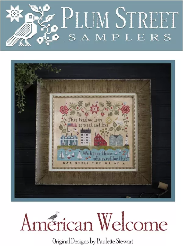 American Welcome by Plum Street Samplers - Paper Pattern