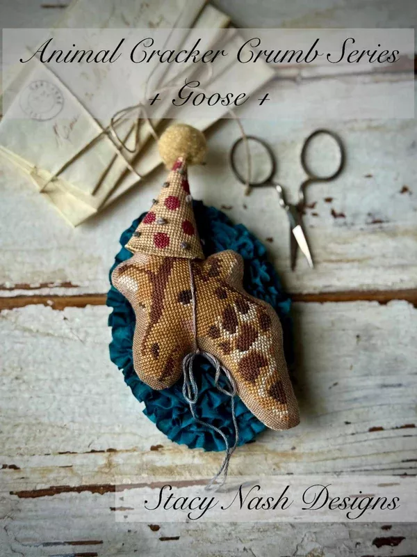 Animal Crackers Crumbs Series: Goose Cross Stitch by Stacy Nash Designs - Paper Pattern