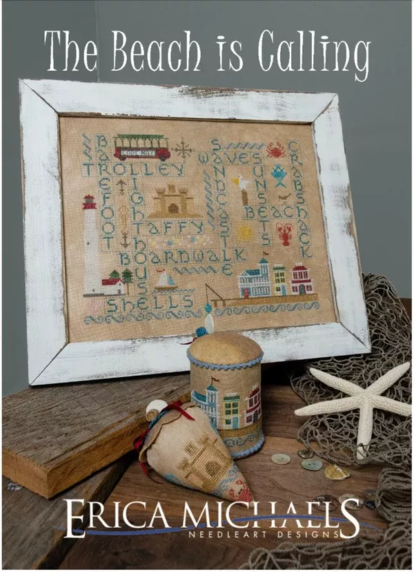The Beach is Calling Cross Stitch by Erica Michaels - Paper Pattern