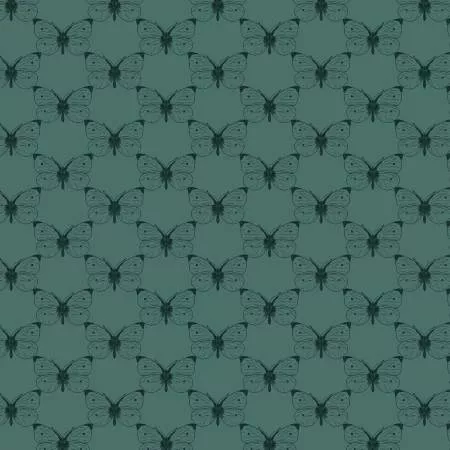 Bee Haven Etched Cabbage Butterfly Teal 16415B-85