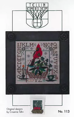 Birdie & Basket Sampler, Winterberry - Tellin Emblem