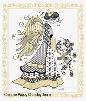 Blackwork Angel - Lesley Teare