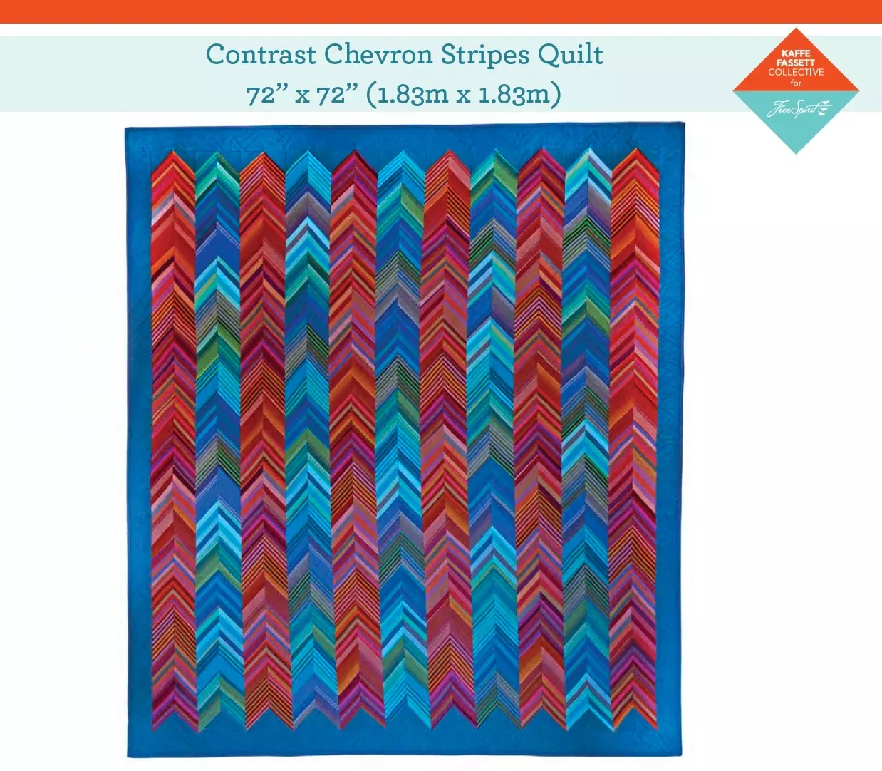Contrast Chevron Stripes Quilt – Fabric Pack -72" X 72" - Kaffe Fassett Collective - Quilts in London