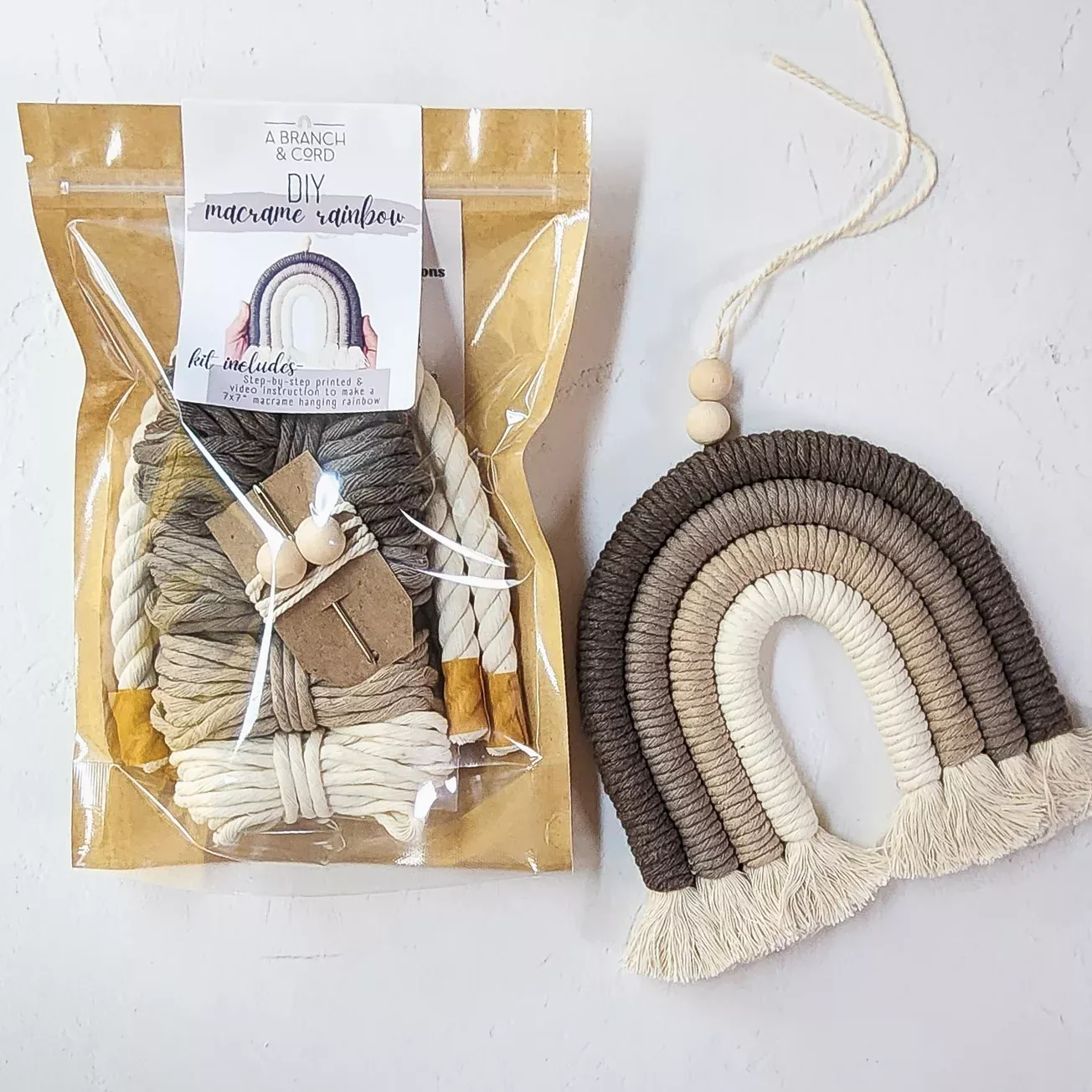DIY Macrame Rainbow Kit - Desert Taupe
