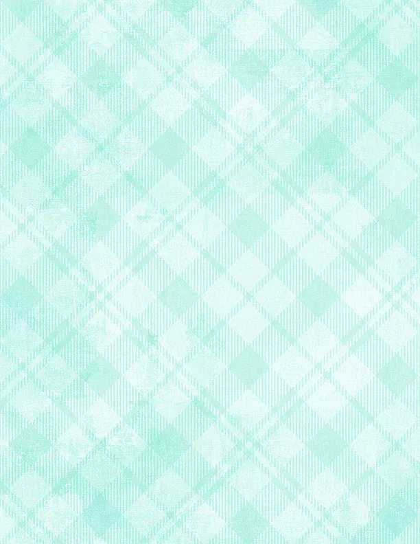 Dry Brush Plaid: PALE AQUA Fabric (1/2 yd)