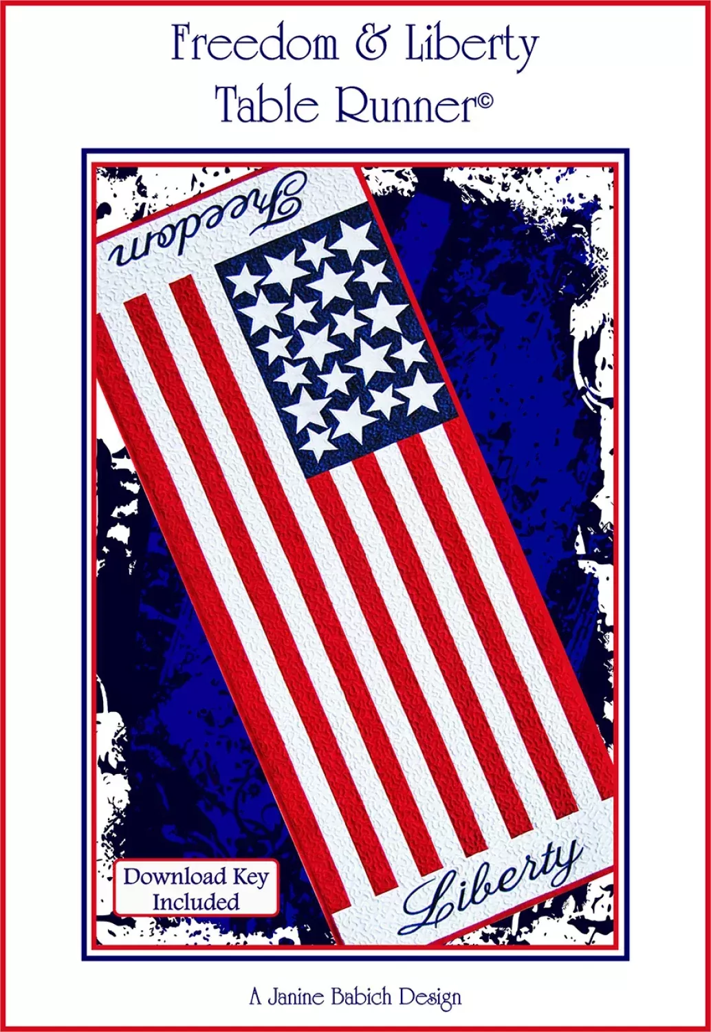 FREEDOM & LIBERTY Machine Embroidery Table Runner Pattern