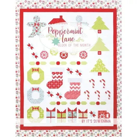 PEPPERMINT LANE Block of the Month Quilt Pattern Book
