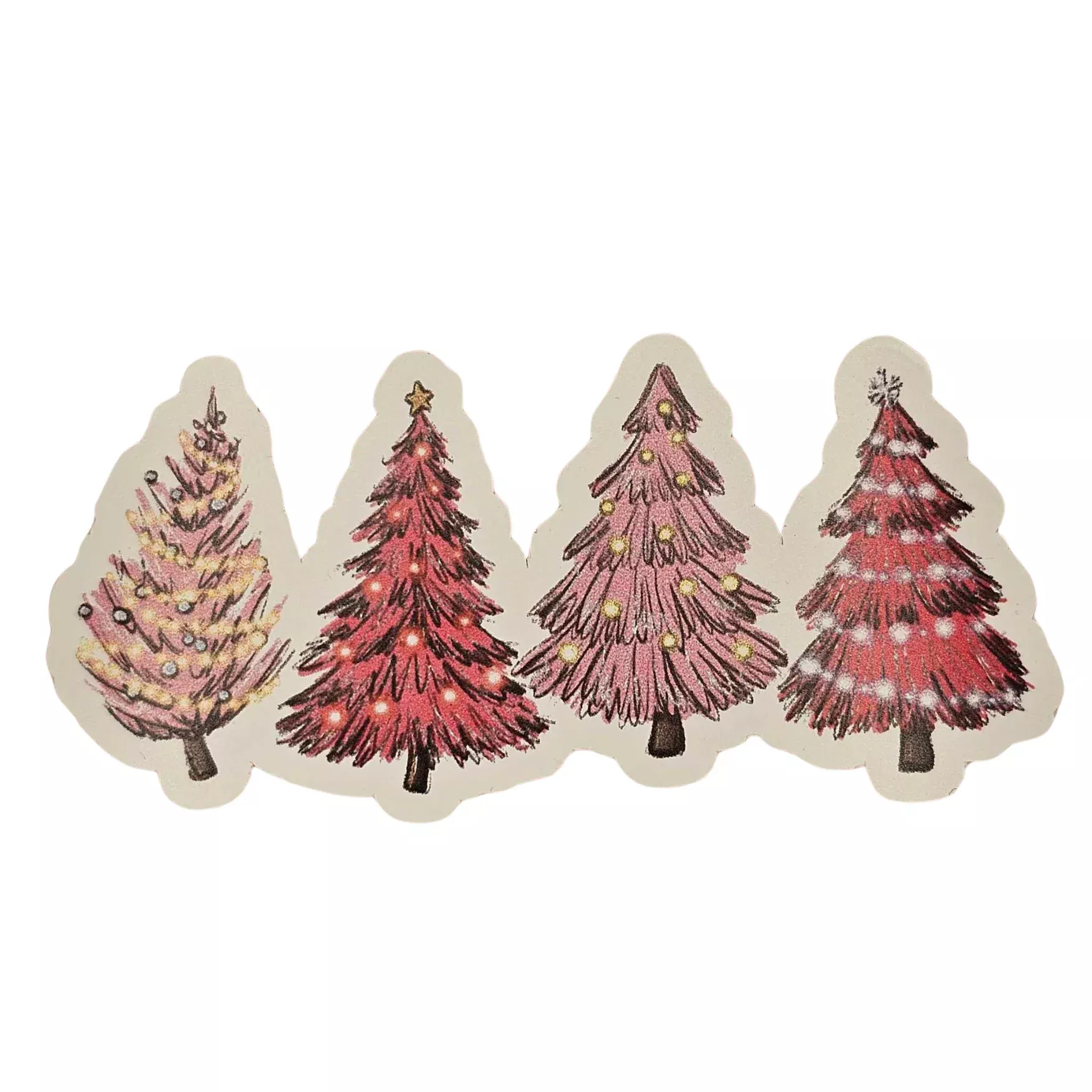 Pink Christmas Trees - Sticker