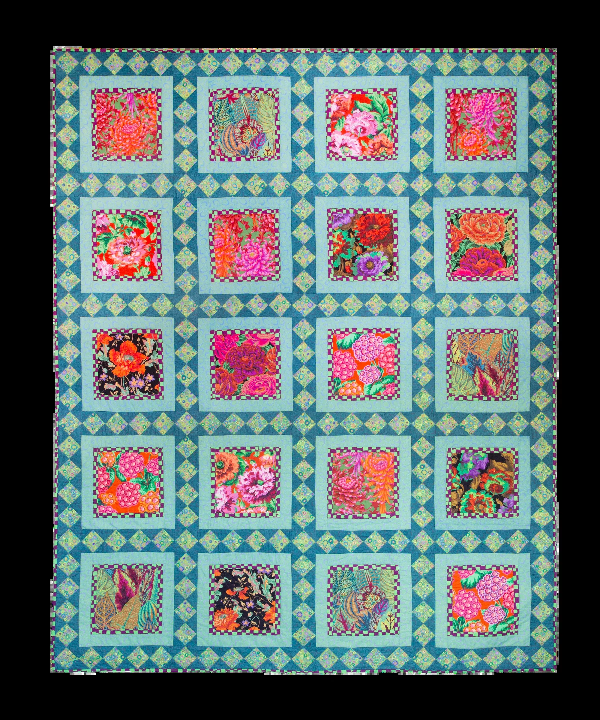 PRE-ORDER Cool Florals Quilt – Fabric Pack -76 5/8" X 95 3/4" - Kaffe Fassett Collective - Quilts at an English Manor House