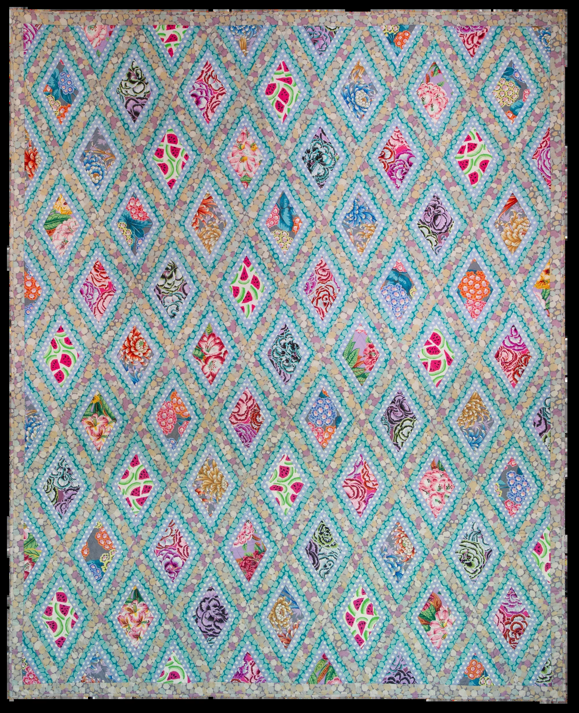 PRE-ORDER Diamond Bright Quilt – Fabric Pack -76 1/2" x 93 1/2" - Kaffe Fassett Collective - Quilts at an English Manor House
