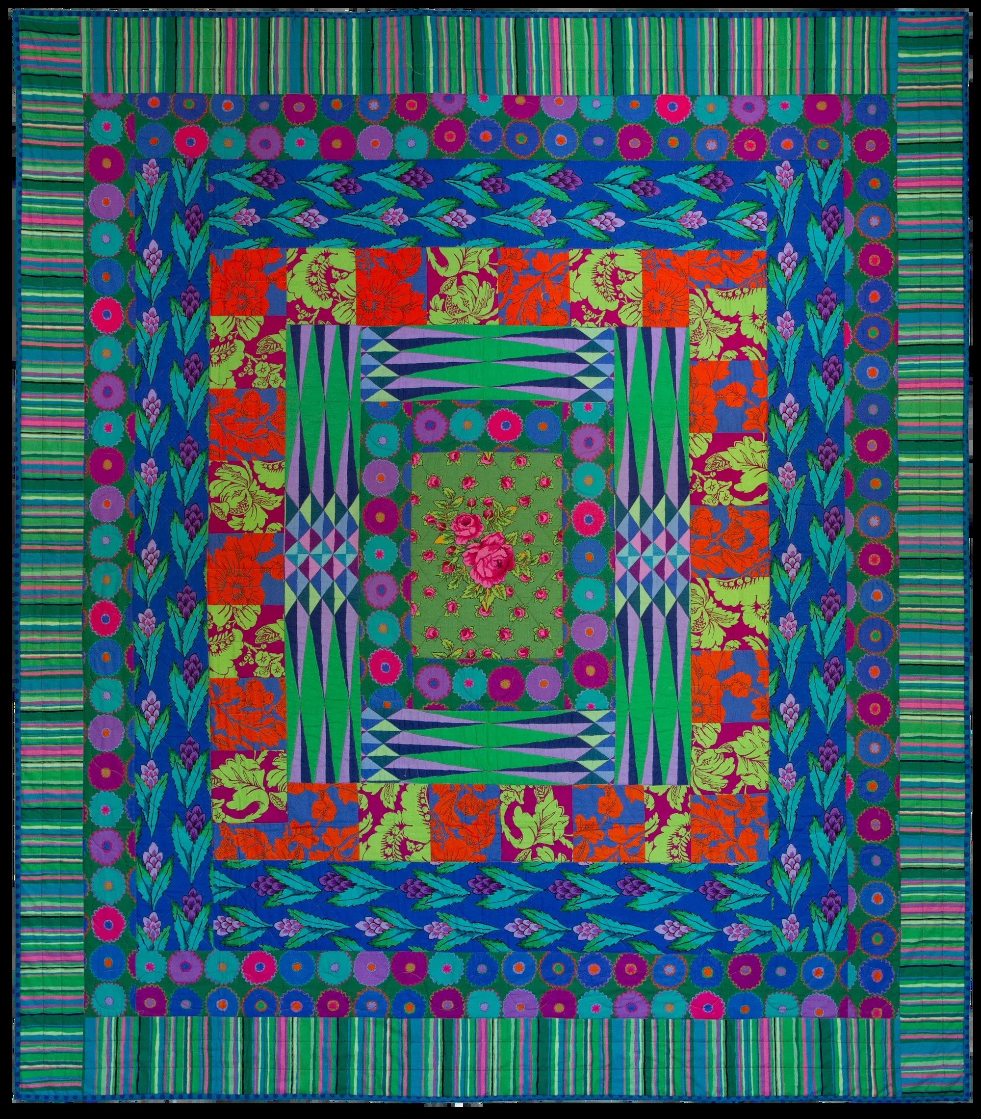 PRE-ORDER Green Study Quilt – Fabric Pack -74 1/2" x 84 1/2" - Kaffe Fassett Collective - Quilts at an English Manor House