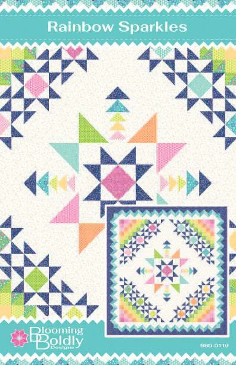 RAIINBOW SPARKLES Quilt Pattern by Blooming Boldly Designs