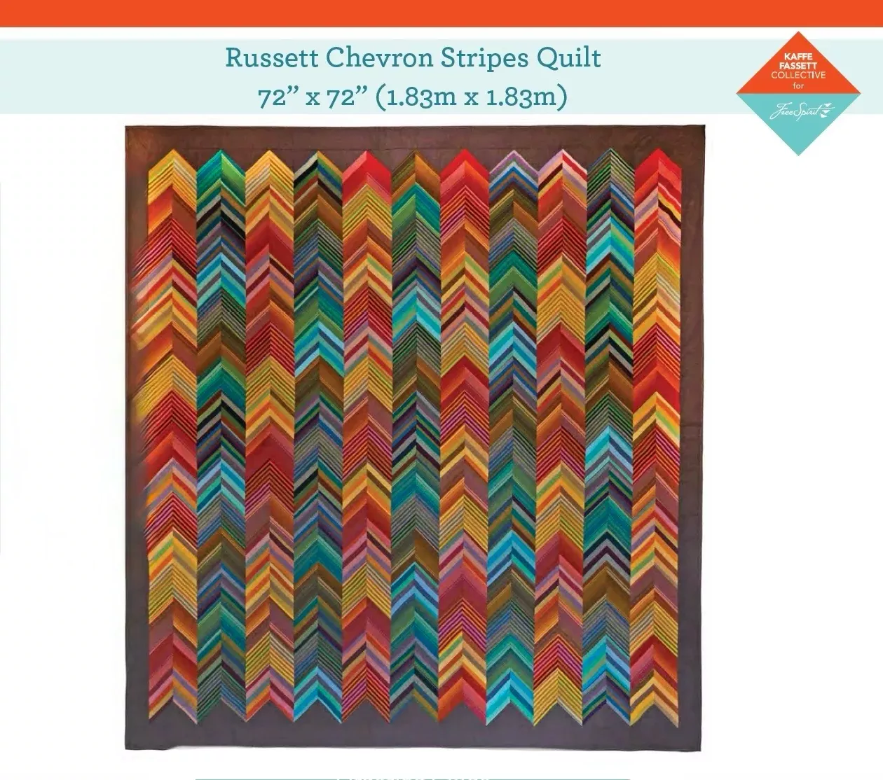 Russett Chevron Stripes Quilt – Fabric Pack -72" X 72" - Kaffe Fassett Collective - Quilts in London