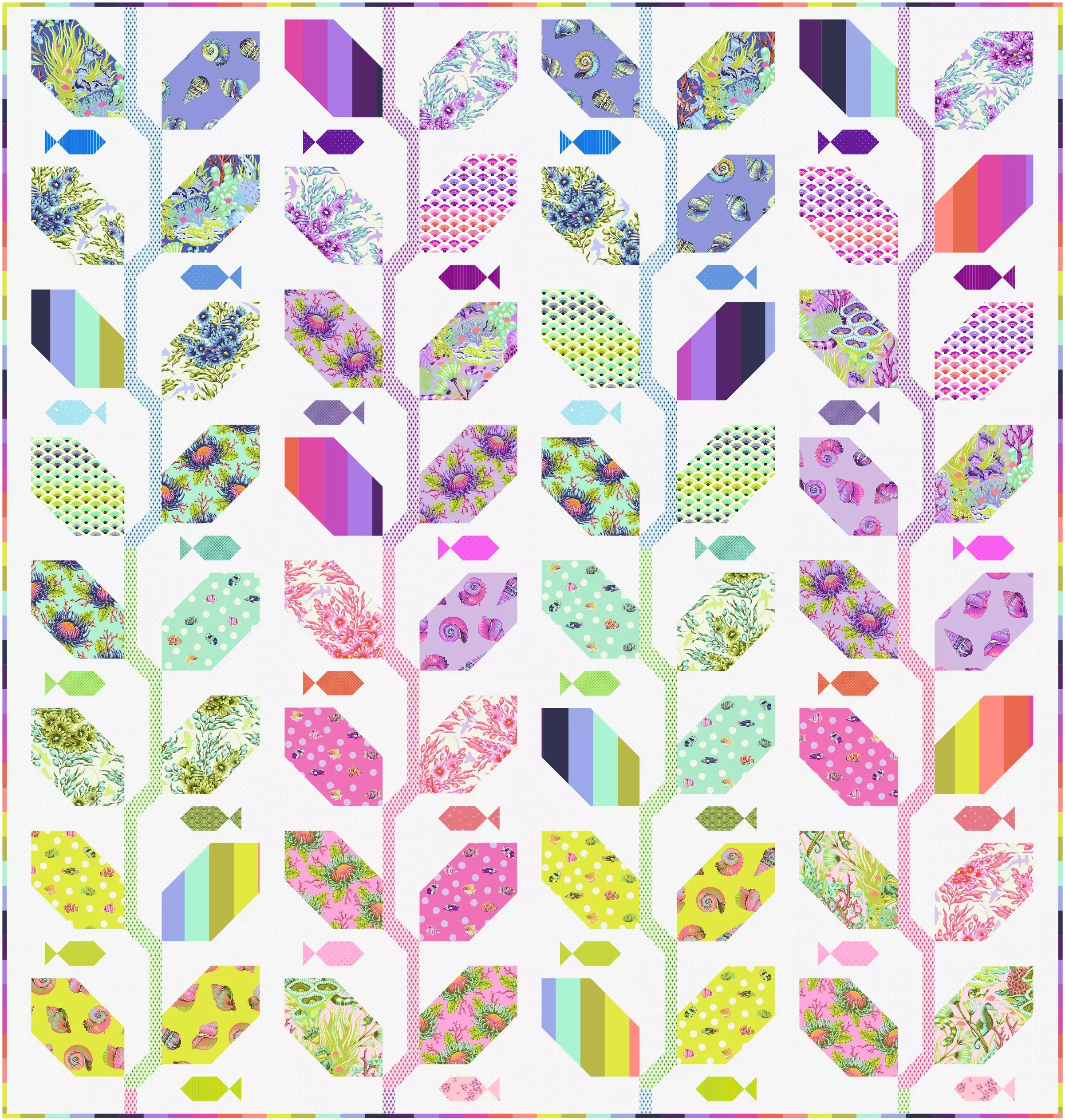 ***SALE***Marine Meadow Quilt Kit - Floral Reef by Tula Pink - KIT2QTTP.MARINE- April 2026