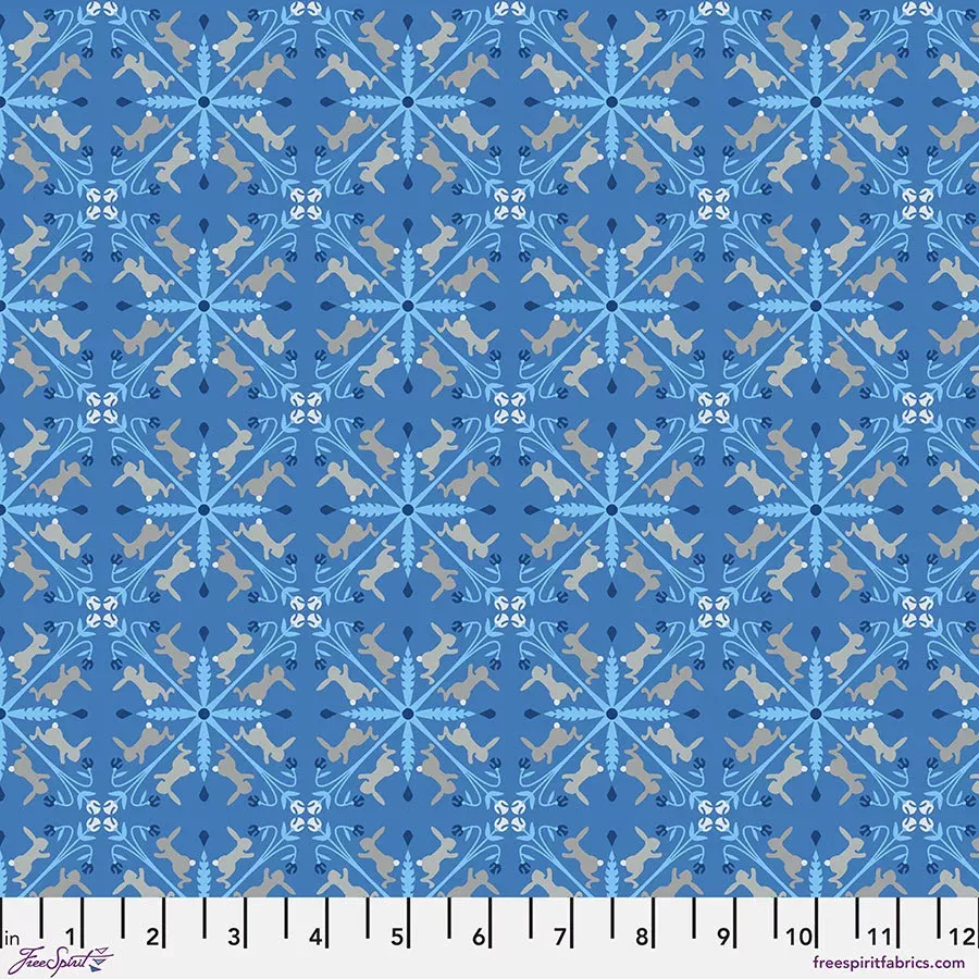 ***SALE*** Racing Rabbits - Blue - Backyard Wonder by Adam Trest for FREESPIRIT - PWAT010.BLUE