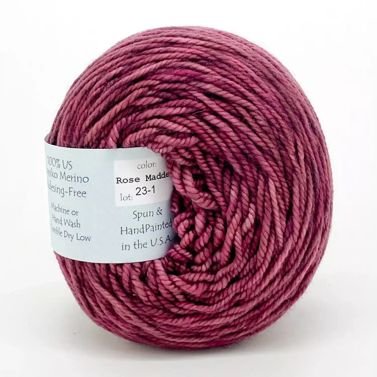 Semi-Solid Superwash Shaniko Rose Madder by Freia Yarns