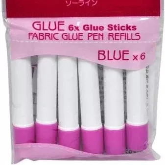 Sewline Water Soluble Glue Pen Refill Blue 6 pack