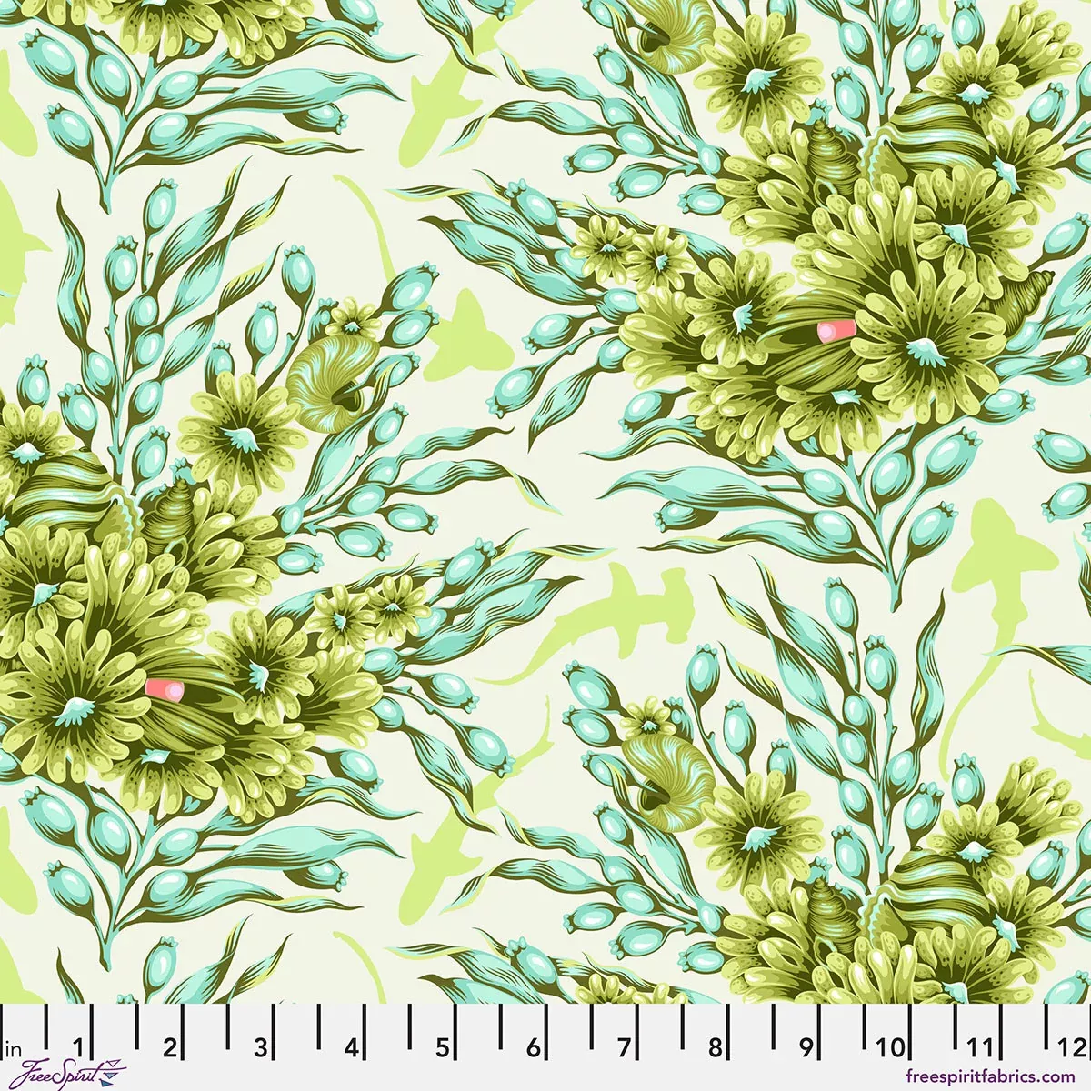 Shadow Sharks SEAGRASS Floral Reef by Tula Pink Sold by the Half Yard