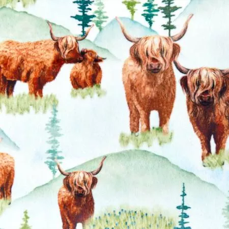 Snow The Highland Digital Cuddle Shannon Fabrics