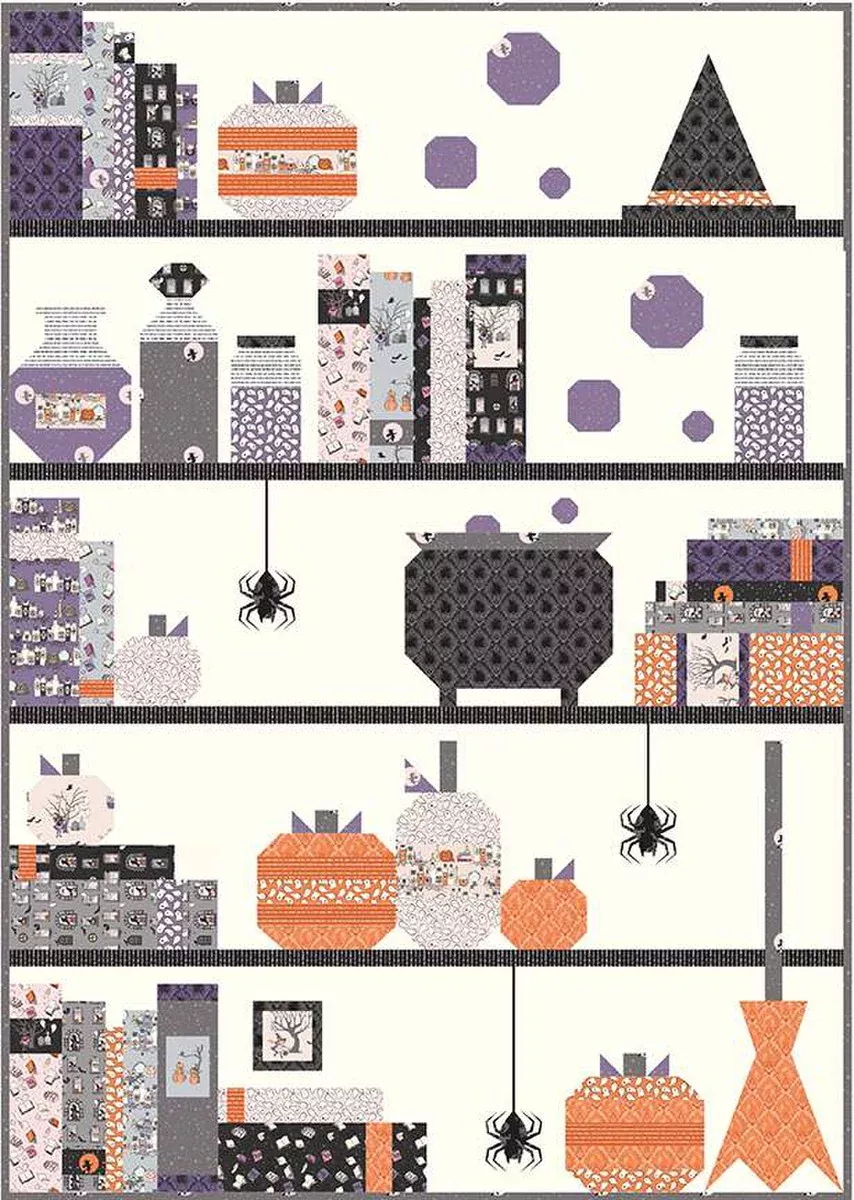 SPOOKY SHELFIE QUILT Pattern by MELISSA MORTENSON