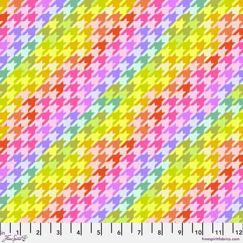 Sweet Tooth MOONBEAM UNTAMED Houndstooth Tula Pink Fabric Sold by the