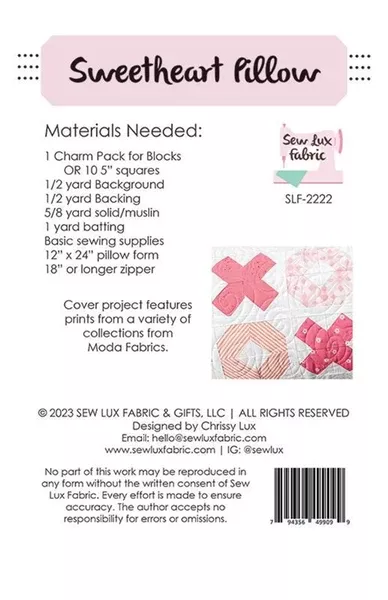 Sweetheart Pillow Pattern {Paper}