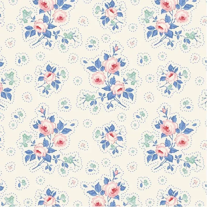 TIL100669 Something Blue - First Kiss Cream Tilda Fabric Sold by the H