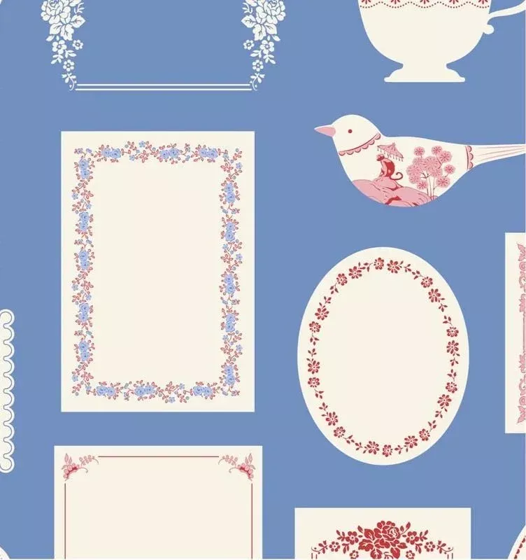 TIL110173-V15 Something Blue - Labels and Ornaments Blue Tilda Fabric