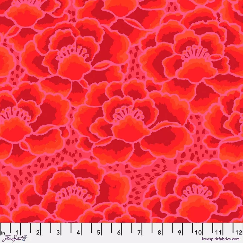 TONAL FLORAL RED GP197 - KAFFE FASSETT FEBRUARY 2023