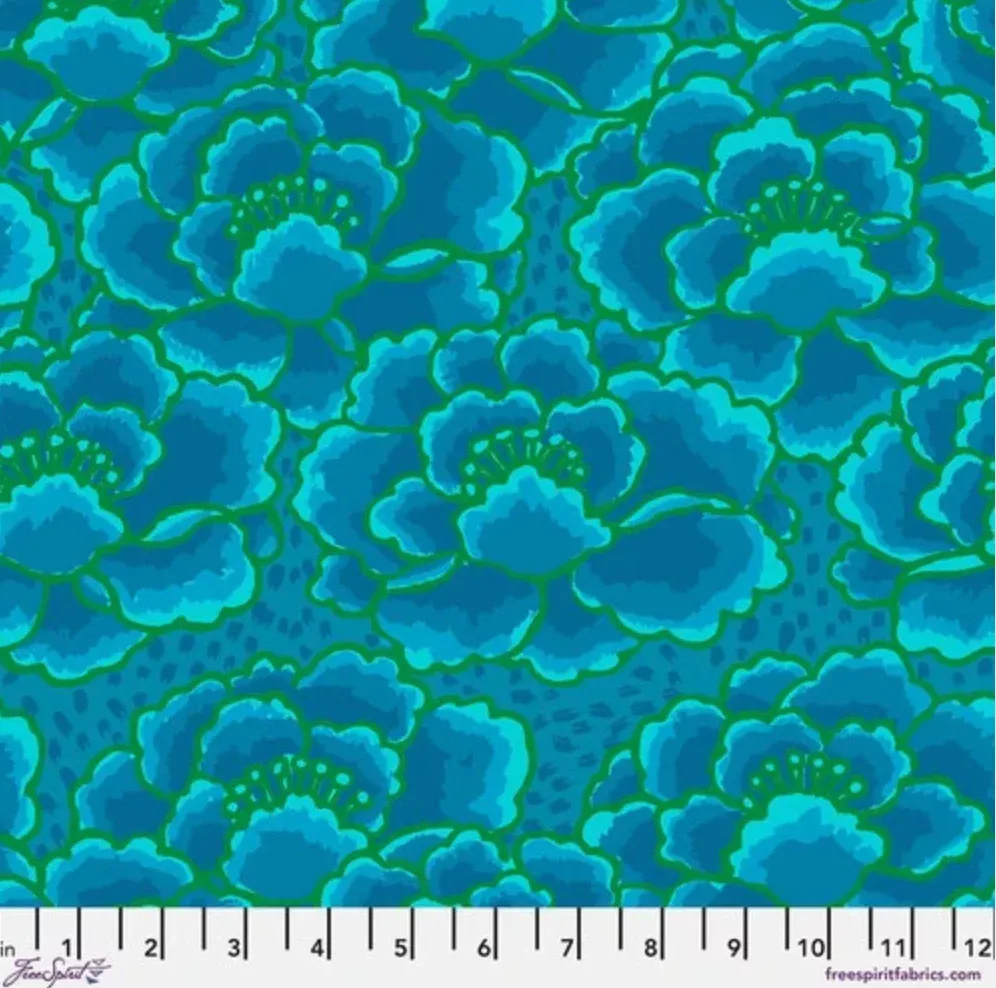 TONAL FLORAL TURQUOISE GP197 - KAFFE FASSETT