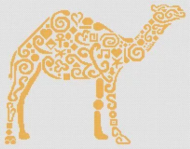 Tribal Camel - White Willow Stitching
