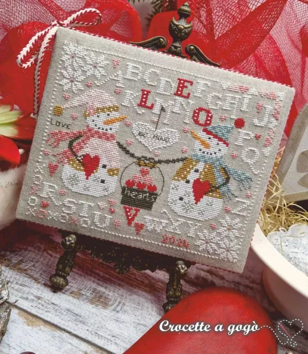 Two Hearts Cross Stitch by Crocette A Gogò - PAPER Pattern