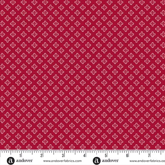 A Woodsy Cottage Amaranth Fresh Linen Yardage by Judy Jarvi for Andover Fabrics