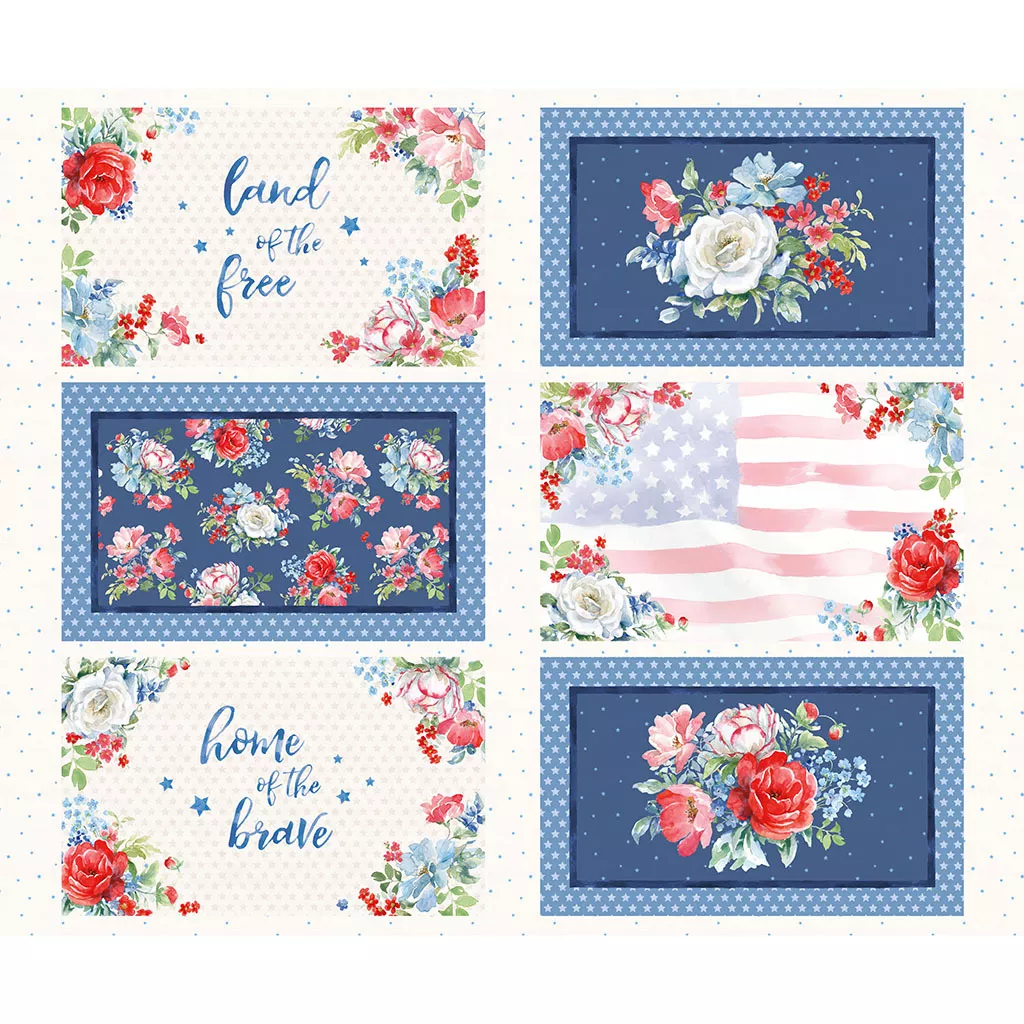 Y4771-55 Multi Color Placemat Panel (36" x 42") Americana Clothworks