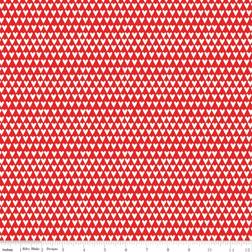 You & Me Red Hearts Yardage by Sandy Gervais for Riley Blake Designs
