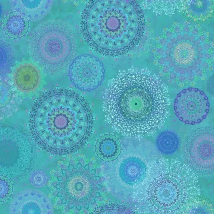 Zen Aqua Digitral Medallions by Clothworks Y3761-33