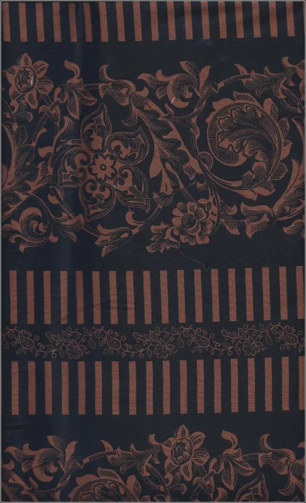Zenith P0260 3701 KN Brown floral and brown stripe border on Black